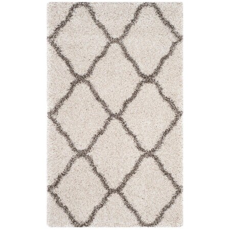 Safavieh 3 x 5 ft. Hudson Shag Power Loomed Accent Area Rug, Ivory and Grey SGH283A-3